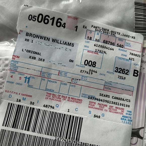 PANTLINER LONG, NYLON WHITE, SIZE 3XL, SEARS, IN ORIGINAL BAG, TAGS ON, NEW NEVE - Picture 3 of 3